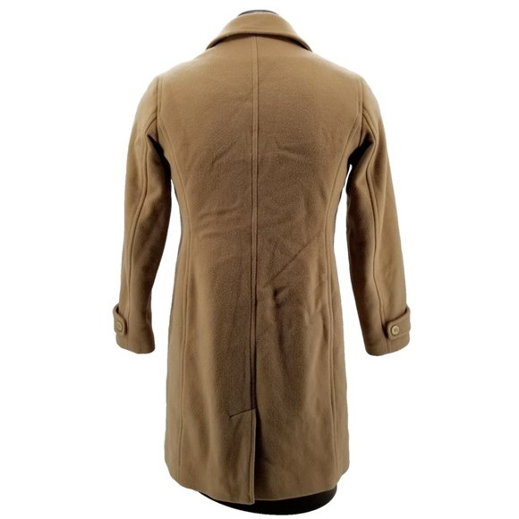 LL Bean Coat Womens  Brown 100% Lambswool Long Button Up Jacket Heavyweight 12 - Picture 2 of 13